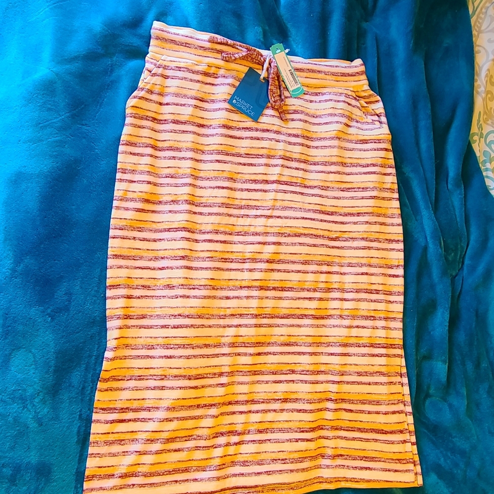 Market & Spruce striped midi skirt